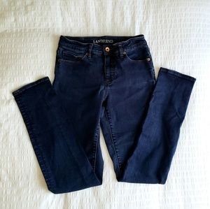 Lands End Mid Rise Slim Jeans, Dark Wash